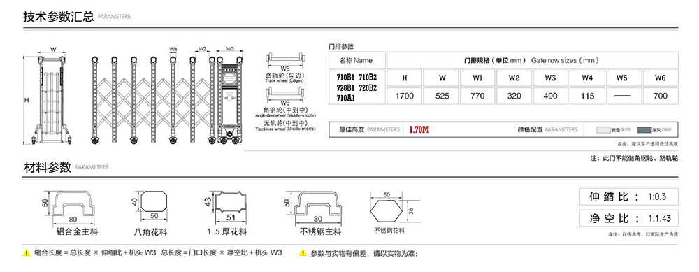 710雄盾系列電動伸縮門產品參數(shù)